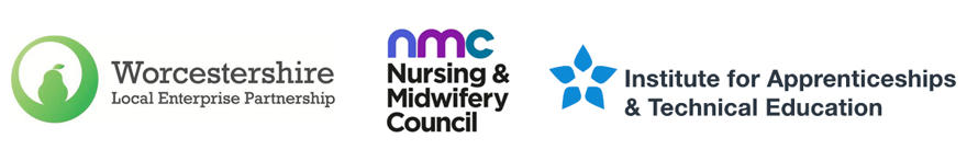 Logos for 91shire Local Enterprise Partnership; Nursing & Midwifery Council; and Institute for Apprenticeship and Technical Education