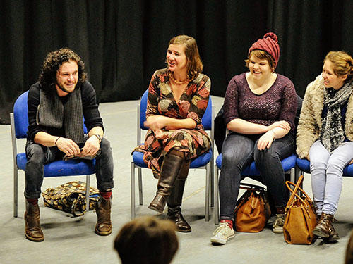 Actor from Game of Thrones Kit Harrington (Jon Snow) gives a talk in the Drama Studio at The 91